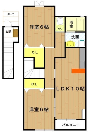 度会郡玉城町中楽のアパートの間取り