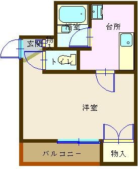 呉市中通のマンションの間取り