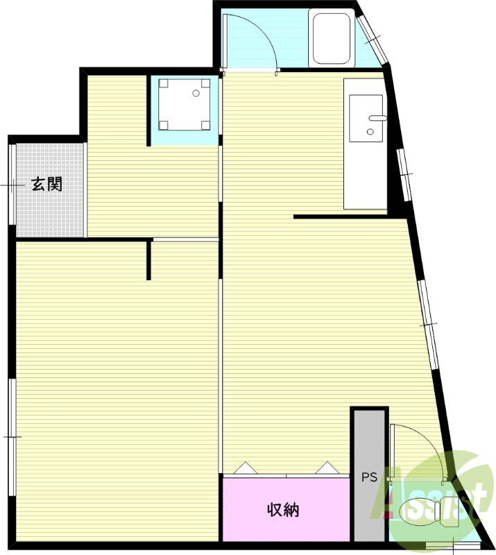 神戸市兵庫区御崎本町のアパートの間取り