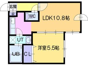 江別市文京台東町のマンションの間取り