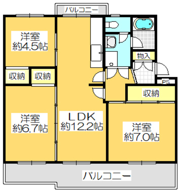 ヴィラナリー屋島　５号棟の間取り