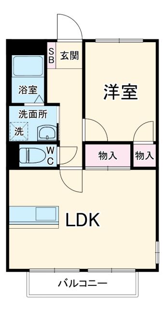 【小牧市文津のアパートの間取り】