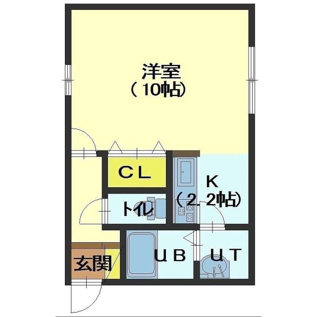 【函館市富岡町のアパートの間取り】