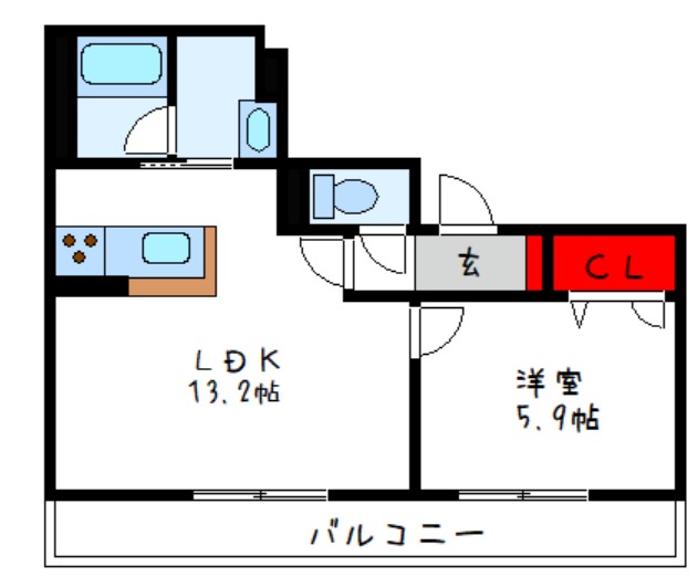 堺市東区丈六のアパートの間取り