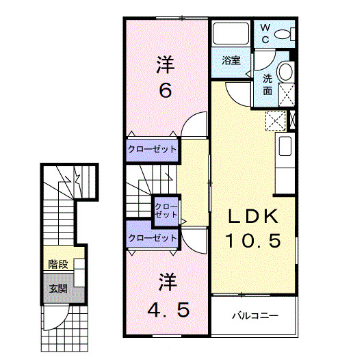 小田原市高田のアパートの間取り