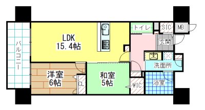 北九州市小倉北区紺屋町のマンションの間取り