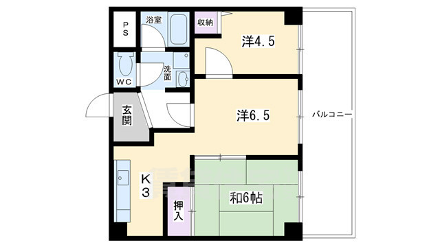 第33長栄　今小路メリーハイツの間取り