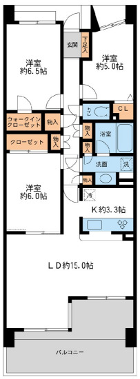 千葉市美浜区幸町のマンションの間取り