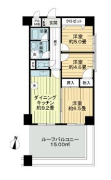 江戸川区西小岩のマンションの間取り