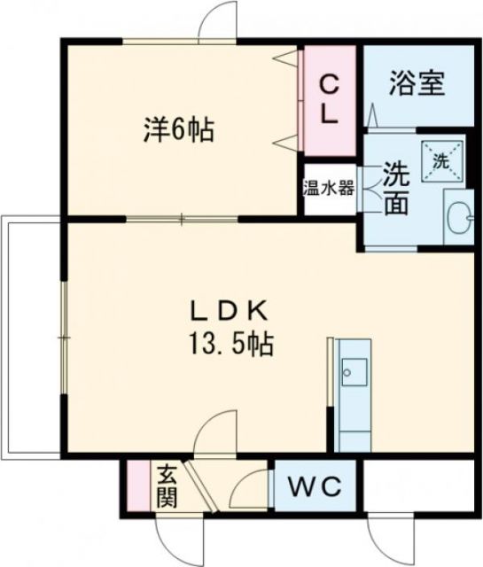 苫小牧市拓勇東町のアパートの間取り