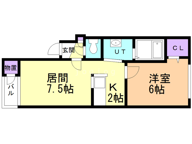 札幌市北区北三十四条西のマンションの間取り