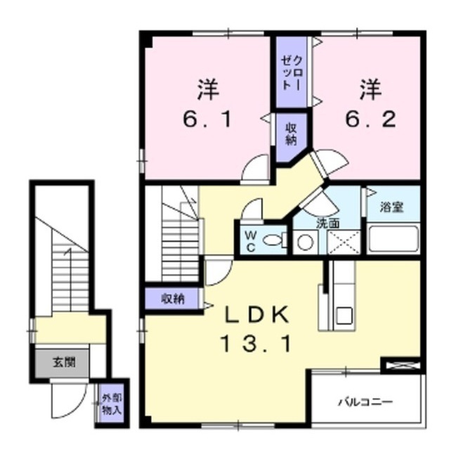 上田市住吉のアパートの間取り