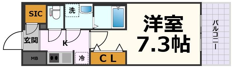 S-RESIDENCE亀島駅前ascentの間取り