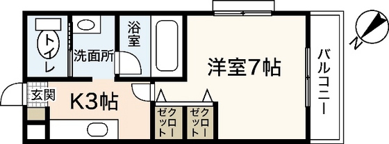 広島県広島市安佐南区大塚西３（アパート）の賃貸物件の間取り