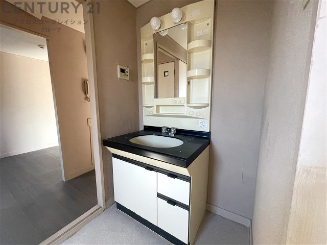 洗面設備　スペースが確保できる洗面所です