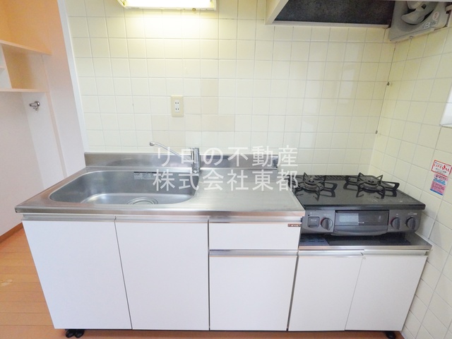 キッチン　１口よりも料理の時間短縮ができる２口コンロ設置可能！