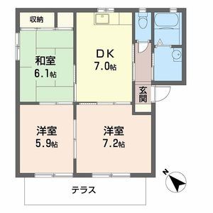シャーメゾン佐土Bの間取り写真