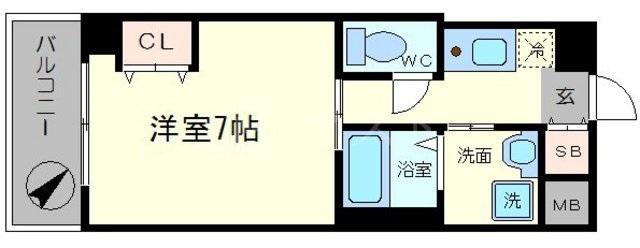 ELLE難波WESTの間取り写真