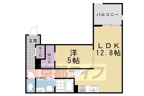 地下鉄烏丸線 北山駅 徒歩8分 3階建 築1年の間取り写真