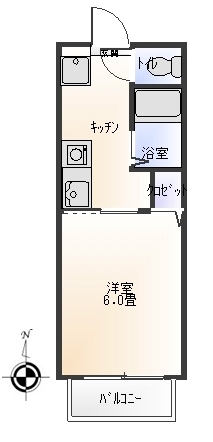 倉敷市松島のアパートの間取り