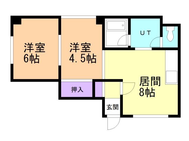 函館市中島町のマンションの間取り