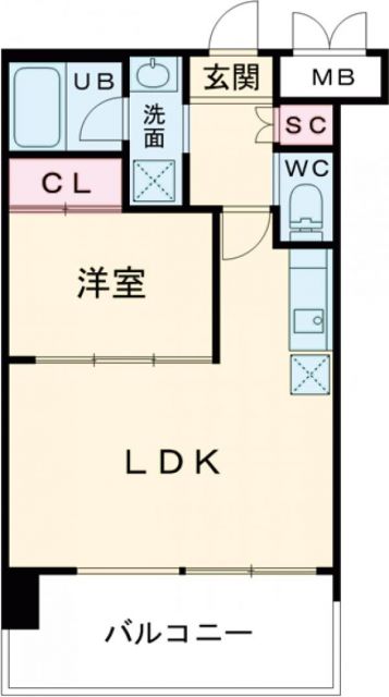 東大阪市荒本新町のマンションの間取り