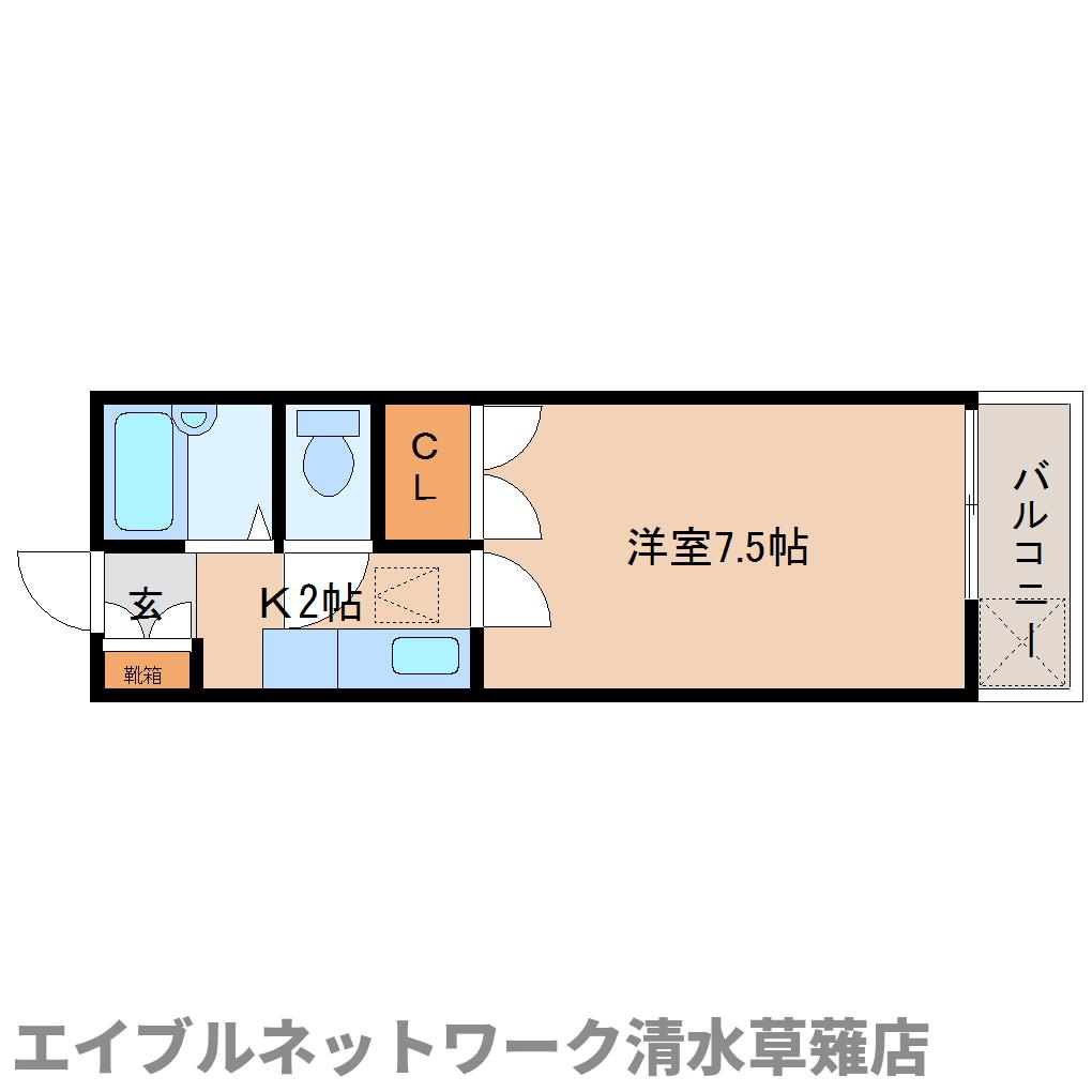 静岡市清水区鳥坂のアパートの間取り