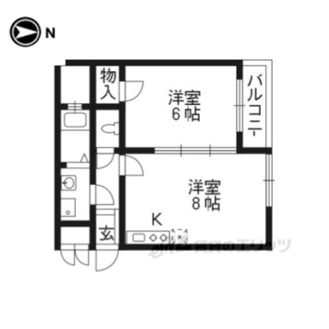 ＣＡＳＡＧＲＡＮ西院の間取り