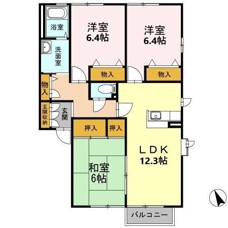 レシェンテ徳力　C棟の間取り