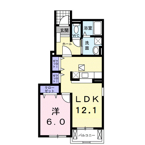 庄原市三日市町のアパートの間取り