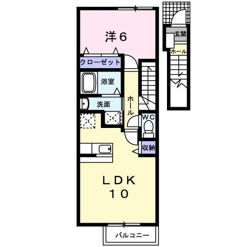 御坊市名屋町のアパートの間取り