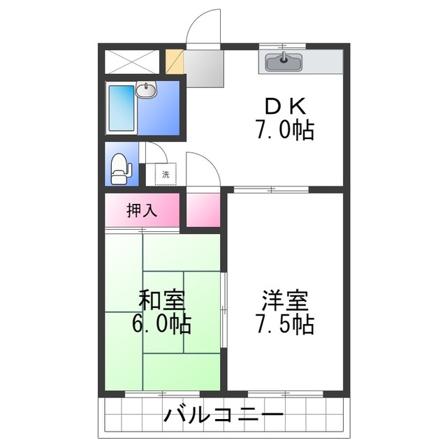 サザントーク岸和田の間取り