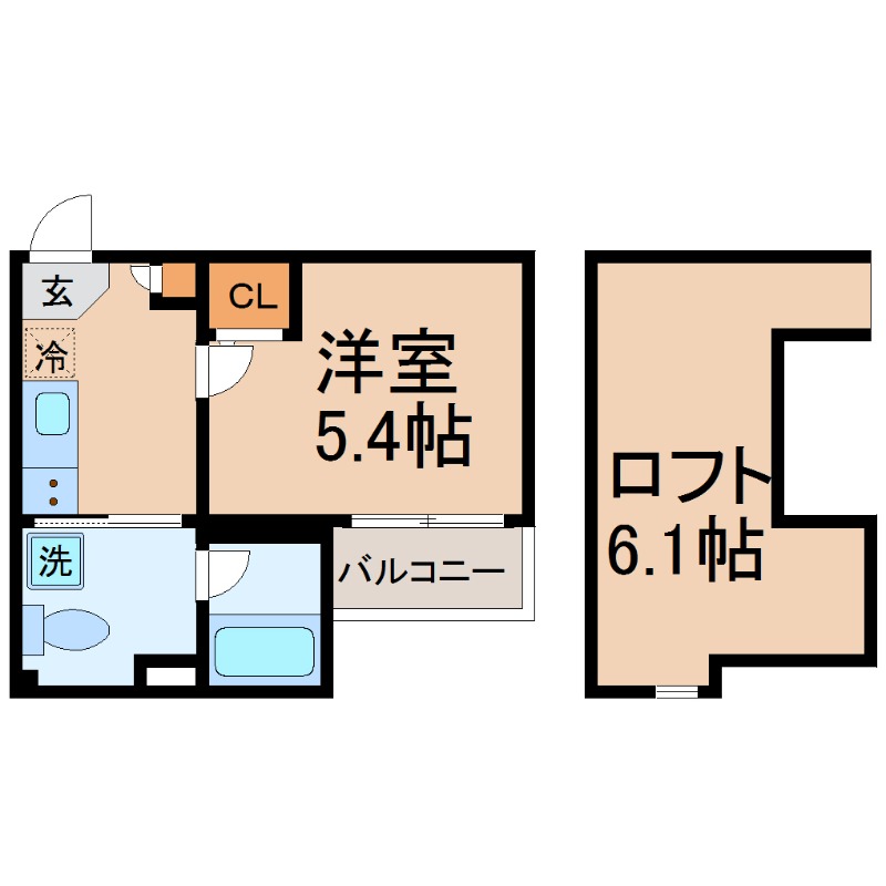 尼崎市東大物町のアパートの間取り