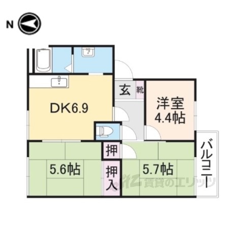 香芝市畑のアパートの間取り