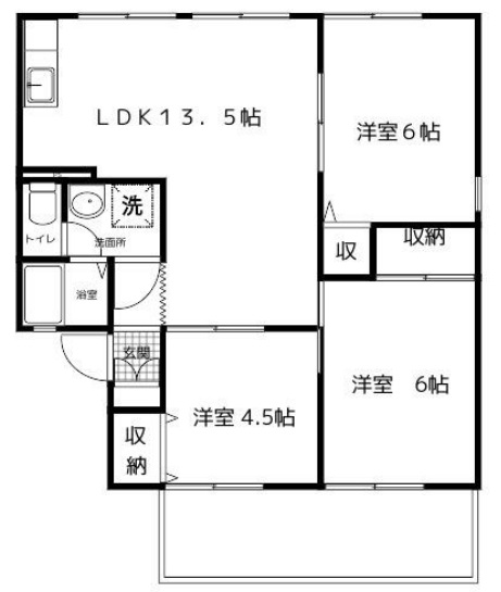 姫路市城北新町のアパートの間取り