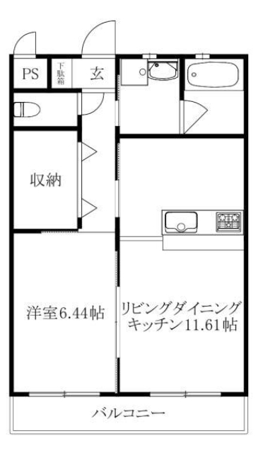 松山市中須賀のマンションの間取り