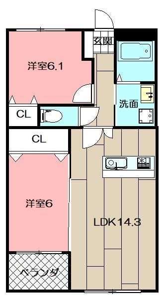 アップローズ貴船の間取り