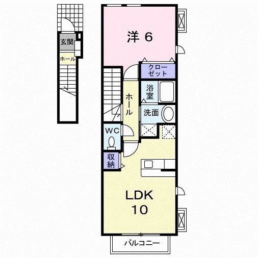 北九州市小倉南区朽網西のアパートの間取り