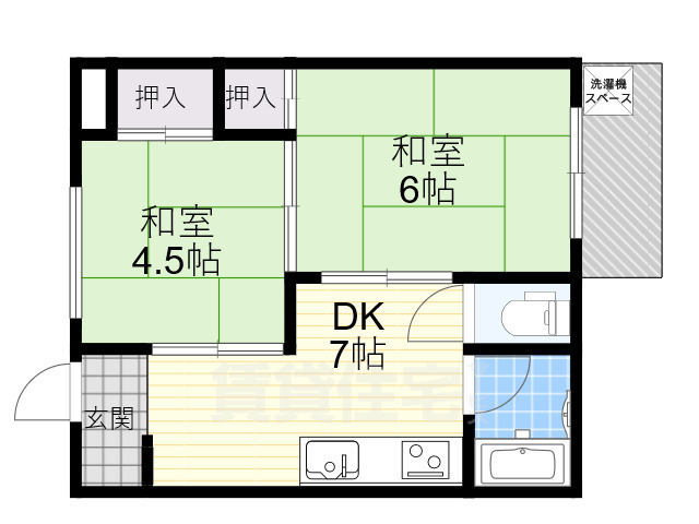 大阪市都島区都島北通のマンションの間取り