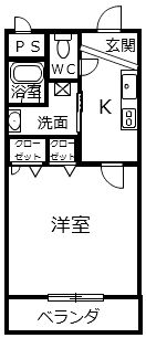 岩出市西国分のアパートの間取り