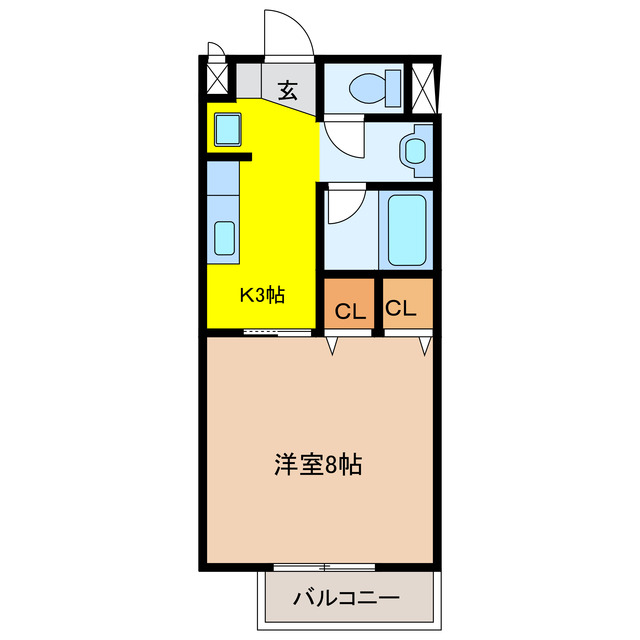 安八郡安八町牧のアパートの間取り