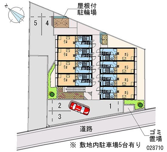 【レオパレスシェルソレーユの駐車場】