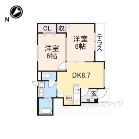 彦根市大堀町のアパートの間取り