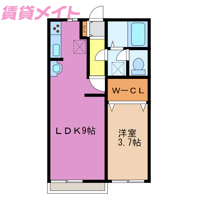 三重郡菰野町大字小島のアパートの間取り