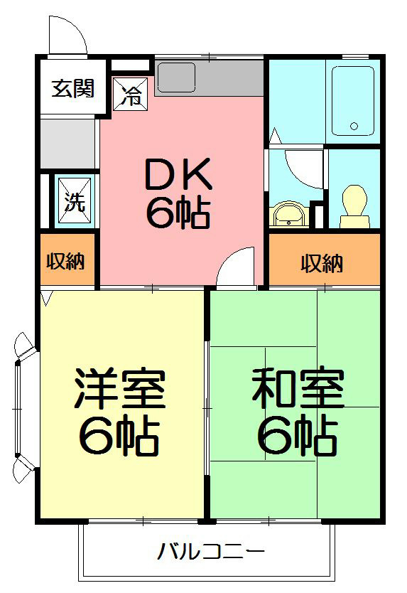 茅ヶ崎市赤羽根のアパートの間取り