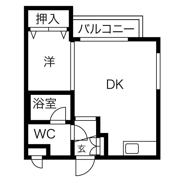 札幌市西区八軒二条東のマンションの間取り