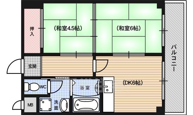 京都市中京区壬生淵田町のマンションの間取り