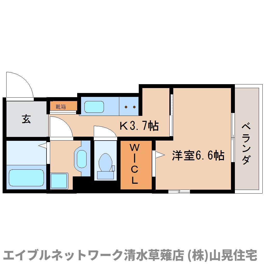 静岡市清水区谷田のアパートの間取り