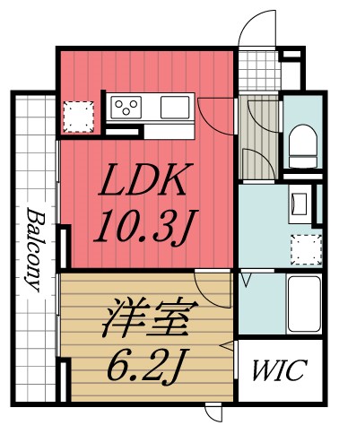 千葉市中央区汐見丘町のアパートの間取り