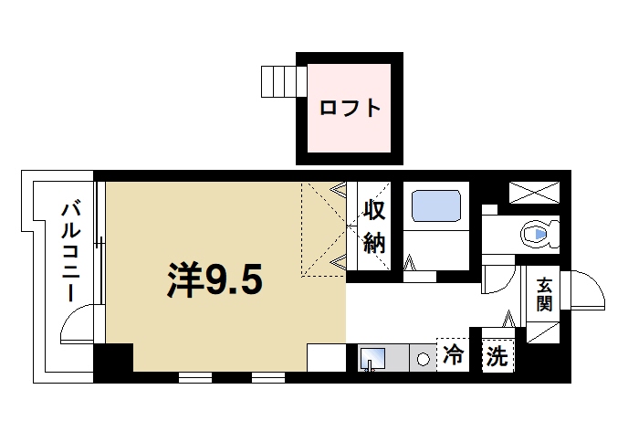 奈良市三条大路のマンションの間取り